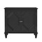 Homeroots 34in Black Wood Carved Geometric Accent Cabinet With Two Doors 691652 - alternate 1