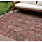 Homeroots 9' X 12' Red Beige And Charcoal Oriental Washable Indoor Outdoor Area Rug 582132 - alternate 1