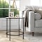 Homeroots 22" Black And Clear Glass And Steel Round End Table 543829 - alternate 2