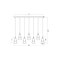 Z-Lite Aimie 7-Light Linear Chandelier, 6 in W, Matte Black 828P6-7L-MB - alternate 2
