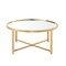 Homeroots 32" Silver And Gold Glass And Stainless Steel Round Mirrored Coffee Table 528849 - alternate 1