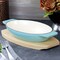 Martha Stewart 2 Piece Enameled Cast Iron Oval Casserole Birch Wood Trivet Set in Aqua 129057.02 - alternate 3