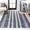 Jonathan Y Vichy Geometric Striped Non-Slip Machine-Washable Slate Gray/Ivory 5 ft. x 8 ft. Area Rug WSH122C-5 - alternate 1