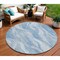 Homeroots 8' Denim Blue And Sky Blue Round Abstract Washable Indoor Outdoor Area Rug 582982 - alternate 1