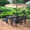 Leisuremod Chelsea Modern Patio Dining Armchair in Aluminum with Removable Cushions, Charcoal Blue CC20BL-CBU - alternate 3