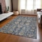 Homeroots 10' X 14' Navy Blue Beige And Taupe Oriental Washable Indoor Outdoor Area Rug 582103 - alternate 2