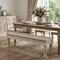 Homeroots 58" White Floral Distressed Solid Wood Dining Bench 522088 - alternate 4