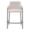 Homeroots Set of Two 26" Cream and Black Faux Shearling and Steel Counter Height Bar Chairs, 2PK 565001 - alternate 2