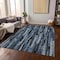 Homeroots 3' X 5' Blue Black And Gray Striped Washable Indoor Outdoor Area Rug 603215 - alternate 2