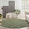 Homeroots 8' Green Round Geometric Indoor Outdoor Area Rug 572803 - alternate 2