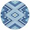 Homeroots 8' Navy Blue Aqua And Ivory Round Tribal Washable Indoor Outdoor Area Rug 598138 - alternate 2