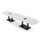 Skutchi Designs Arc Rectangle Meeting Room Table, 45 in W, 168 in L, White HAR-AREC-48x168-DOU.BK-WA7976-EBLK - alternate 1