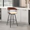 Armen Living Athena 31in Swivel Walnut Wood Bar Stool in Cream Faux Leather with Black Metal LCATBAWACR30 - alternate 2