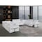 Homeroots White Italian Leather Power Reclining U Shaped Twelve Piece Sectional With Console 634656 - alternate 5