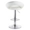 Elama 2 Piece Retro Adjustable Faux Leather Bar Stool in White with Chrome Base ELM-703-WHT - alternate 2