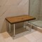Homeroots 18" X 25" Brown Teak And Stainless Steel Rectangular Shower Bench 549380 - alternate 2
