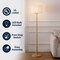 Jonathan Y Maryna 59.5 in. Minimalist Modern Teahouse Wood w/Ribbed Cocoon Pumpkin Shade LED Floor Lamp, White/L JYL4200B - alternate 2