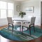 Homeroots 8' Teal Blue Round Abstract Washable Indoor Outdoor Area Rug 608755 - alternate 2