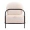 Homeroots 27" White And Black Sherpa And Upholstered Side Chair 572293 - alternate 3