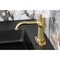 Kingston Brass One-Handle Single-Hole Bathroom Faucet with Deck Plate and Push Pop-Up Drain, Brushed Brass KSD3547TKL - alternate 2