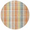 Homeroots 8' Peach Ivory And Orange Round Plaid Washable Indoor Outdoor Area Rug 613983 - alternate 2