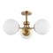 Jonathan Y Olivier 23.5" 3-Light Bohemian Farmhouse Iron/Frosted Glass LED Semi Flush Mount, Brass Gold JYL7600A - alternate 3