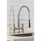 Kingston Brass Double-Handle Deck-Mount Pre-Rinse Bridge Kitchen Faucet, Brushed Nickel GS1278BPL - alternate 3