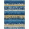 Homeroots 8' X 10' Navy Blue Gold And Ivory Striped Washable Indoor Outdoor Area Rug 598373 - alternate 2