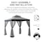 Sunjoy 8 ft x 8 ft Patio Gazebo, Modern 2-Tier Steel Frame Soft Top Gazebo with Netting - Grey & Black A101003613 - alternate 3