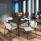 Regency Square Kee Breakroom Table W/ 4 Zeng Stack Chairs, 48 in W, 48 in L, Neo Walnut TB4848NWBPBK44GY - alternate 2