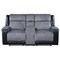Homeroots 76" Gray and Black Faux Leather and Microfiber Manual Reclining Loveseat With Storage 561566 - alternate 2