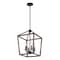 Jonathan Y Oria 13" 4-Light Iron Farmhouse Industrial Lantern LED Pendant, Oil Rubbed Bronze/Faux Wood JYL1322A - alternate 2