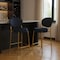 Homeroots Set of Two 29" Black and Gold Velvet and Metal Low Back Bar Height Bar Chairs, 2PK 719633 - alternate 2
