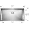 Blanco Quatrus R0 32in Single Bowl Undermount Stainless Steel Kitchen Sink 443052 - alternate 2