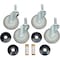 Global Industrial Nexel 4 Shelf Truck, Black Epoxy, 24"W x 21"D x 80"H, Polyurethane Swivel Casters B3144439 - alternate 2