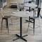 Flash Furniture 36" Round Tabletop, Seamless Surface Technology, Gray Faux Concrete, 30"x30" Black Bar Height X-Base ST-RD36-CMGY-T3030B-GG - alternate 2