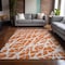 Homeroots 9' X 12' Orange and White Abstract Washable Non Skid Indoor Outdoor Area Rug 559287 - alternate 4