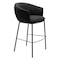 Homeroots 30" Black And Bronze Shearling And Steel Bar Height Bar Chair 555704 - alternate 3
