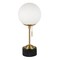 Homeroots 18" Black and Gold Marble Globe Table Lamp With White Globe Shade 524357 - alternate 1