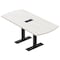 Skutchi Designs 6ft Conference Table W/ Power Unit | 6 Person Modular Arc Rectangle Meeting Table | Harmony Series HAR-AREC-36X72-T.BK-WA7976-EBLK - alternate 1