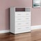 Homeroots 33" White Four Drawer Standard Chest With Open Shelf 544027 - alternate 1