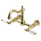 Kingston Brass Two-Handle Wall Mount Bridge Kitchen Faucet, Polished Brass KS1262WLL - alternate 1
