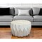 Homeroots 32" Off White Solid Wood Round Block Coffee Table 579997 - alternate 1