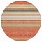 Homeroots 8' Coral Ivory And Gray Round Striped Washable Indoor Outdoor Area Rug 614805 - alternate 2