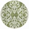 Homeroots 8' Green And Ivory Round Damask Washable Indoor Outdoor Area Rug 614427 - alternate 2