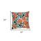 Homeroots 22" Orange and White Floral Cotton Throw Pillow With Embroidery 529293 - alternate 2