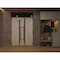 Vdomdoors Front Exterior Prehung Aluminum Double Doors Ronex1011 Grey Top Transom Mirrored Clear Glass Entry RONEX1011DEXD-GRE-W72xH96+12-LH-I - alternate 2