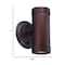 Homeroots Two Light Bronze Cylinder Wall Light 398840 - alternate 2