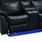 Homeroots Black Polyester Blend Power Reclining L Shaped Three Piece Corner Sectional With Console 383800 - alternate 2