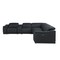 Homeroots Black Italian Leather Power Reclining U Shaped Seven Piece Corner Sectional With Console 476591 - alternate 3